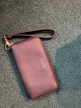 Coach Purple Wristlet Phone Case Wallet